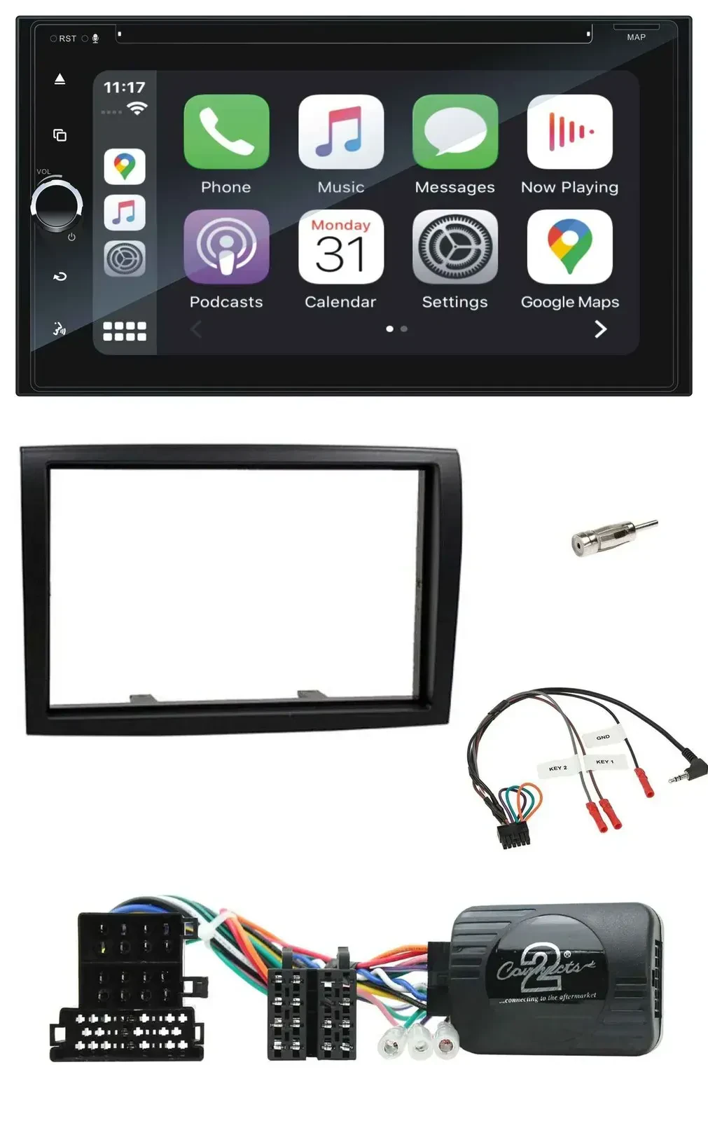 Blaupunkt 2DIN Bluetooth DAB USB DVD Lenkrad Autoradio für Citroen Jumper 2008-2