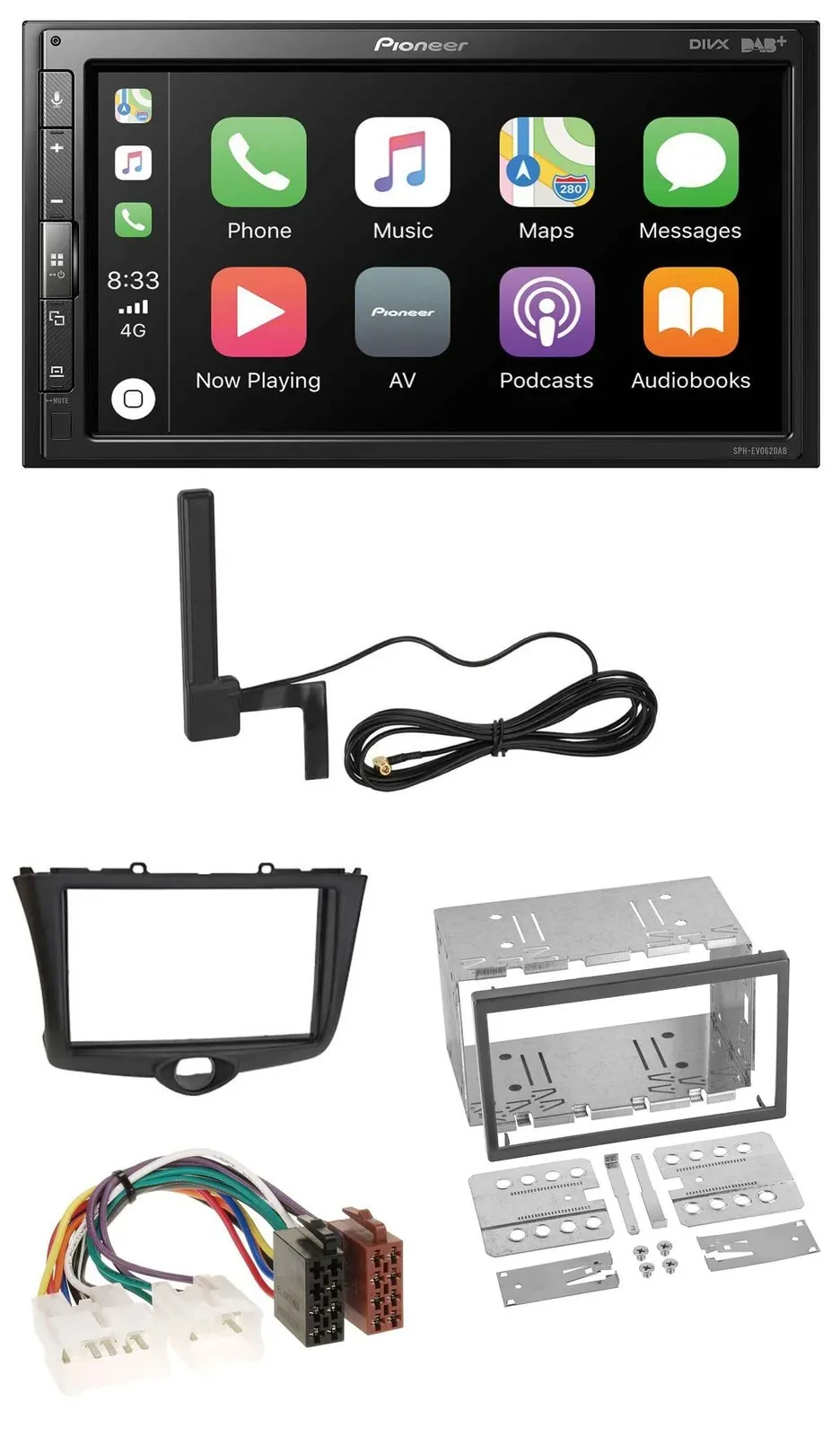 Автомагнитола Pioneer 2-DIN USB Bluetooth DAB MP3 для Toyota Yaris (2003–2005)
