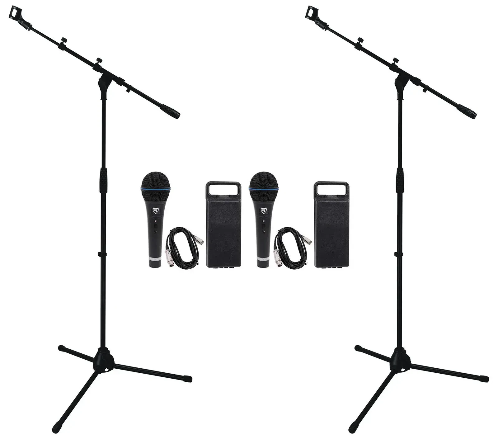 Микрофон Rockville RMM-XLR динамический кардиоидный (набор, 2 шт.) с XLR-кабелями и стойками