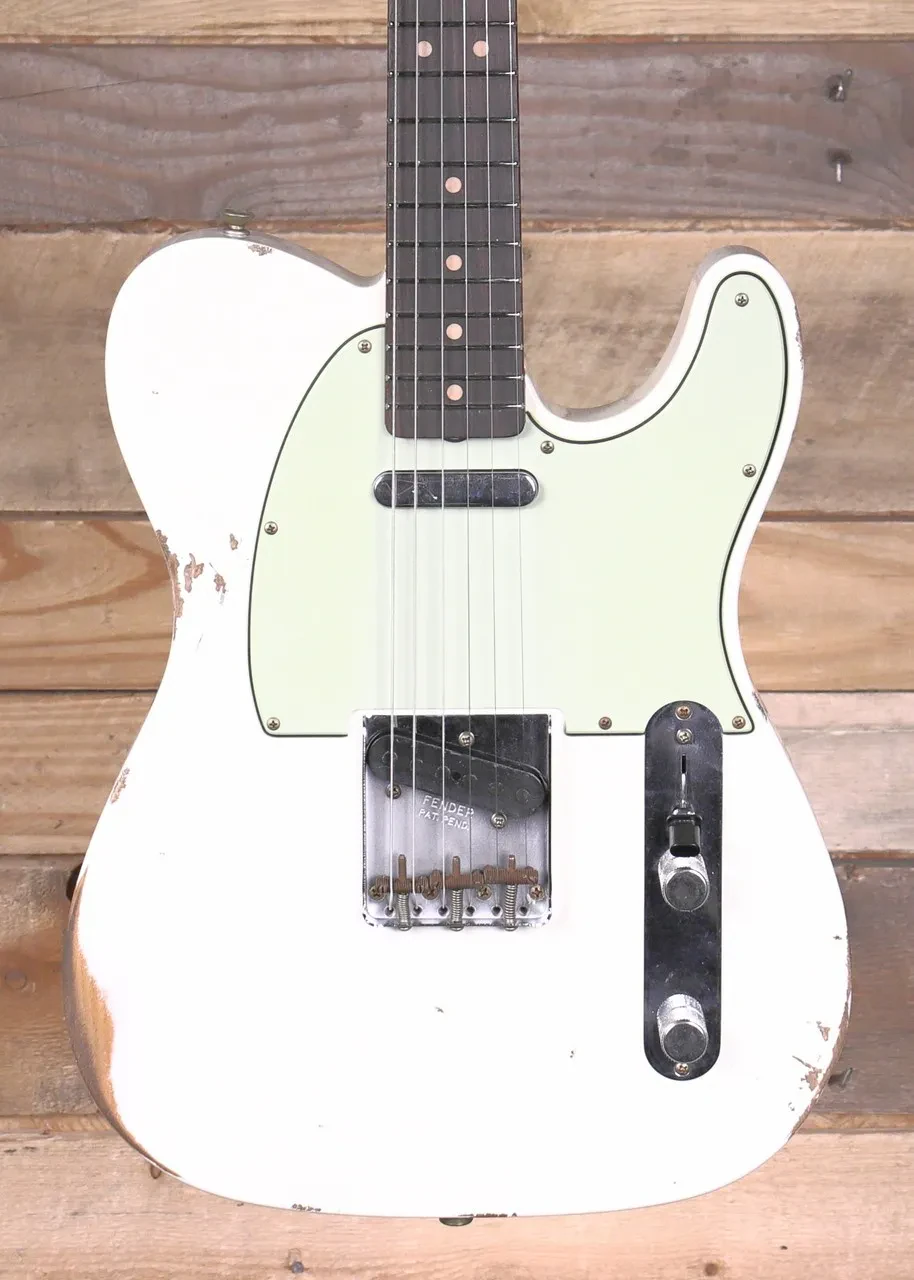Fender 1963 Telecaster Relic Electric Guitar Aged Olympic White w/ Case
