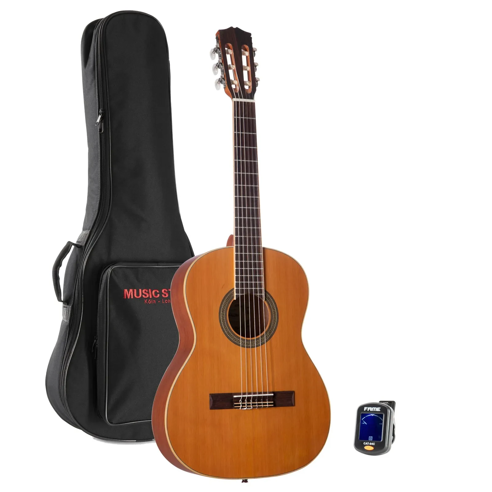 Bonita Cedro 3/4 Konzertgitarren Set Zederdecke Mahagoni Palisander Griffbrett