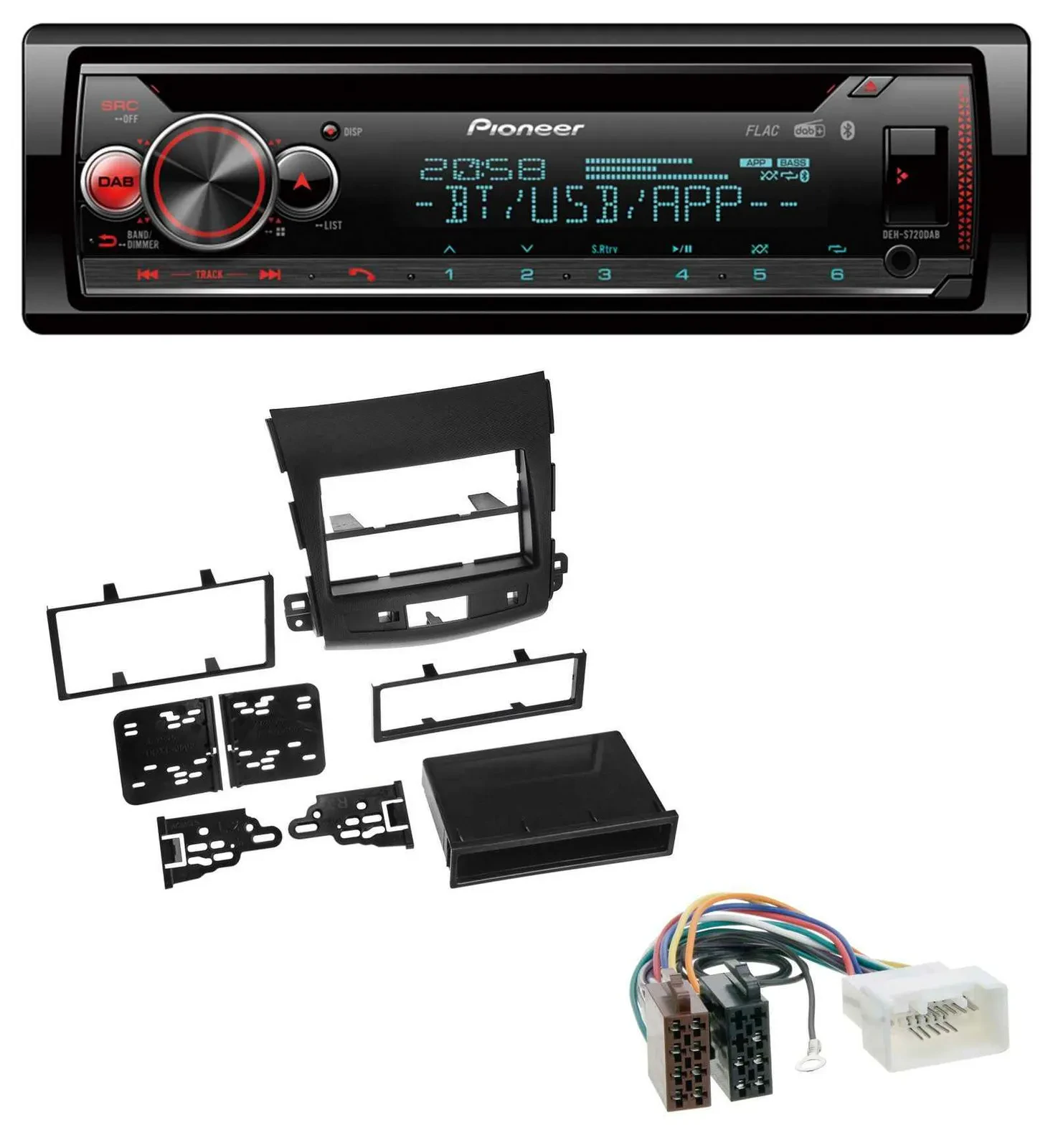 Pioneer MP3 DAB CD Bluetooth USB Autoradio für Citroen C-Crosser Mitsubishi Outl