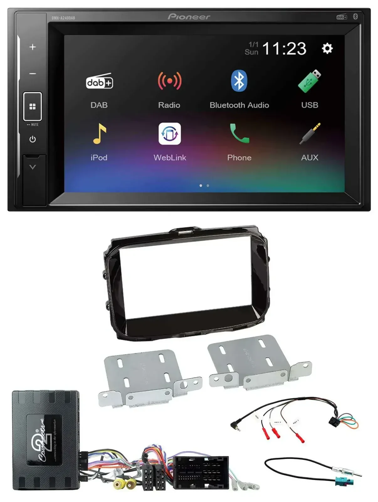 Автомагнитола для Alfa Romeo Giulietta (2014–2021) Pioneer 2DIN, DAB, Bluetooth, USB