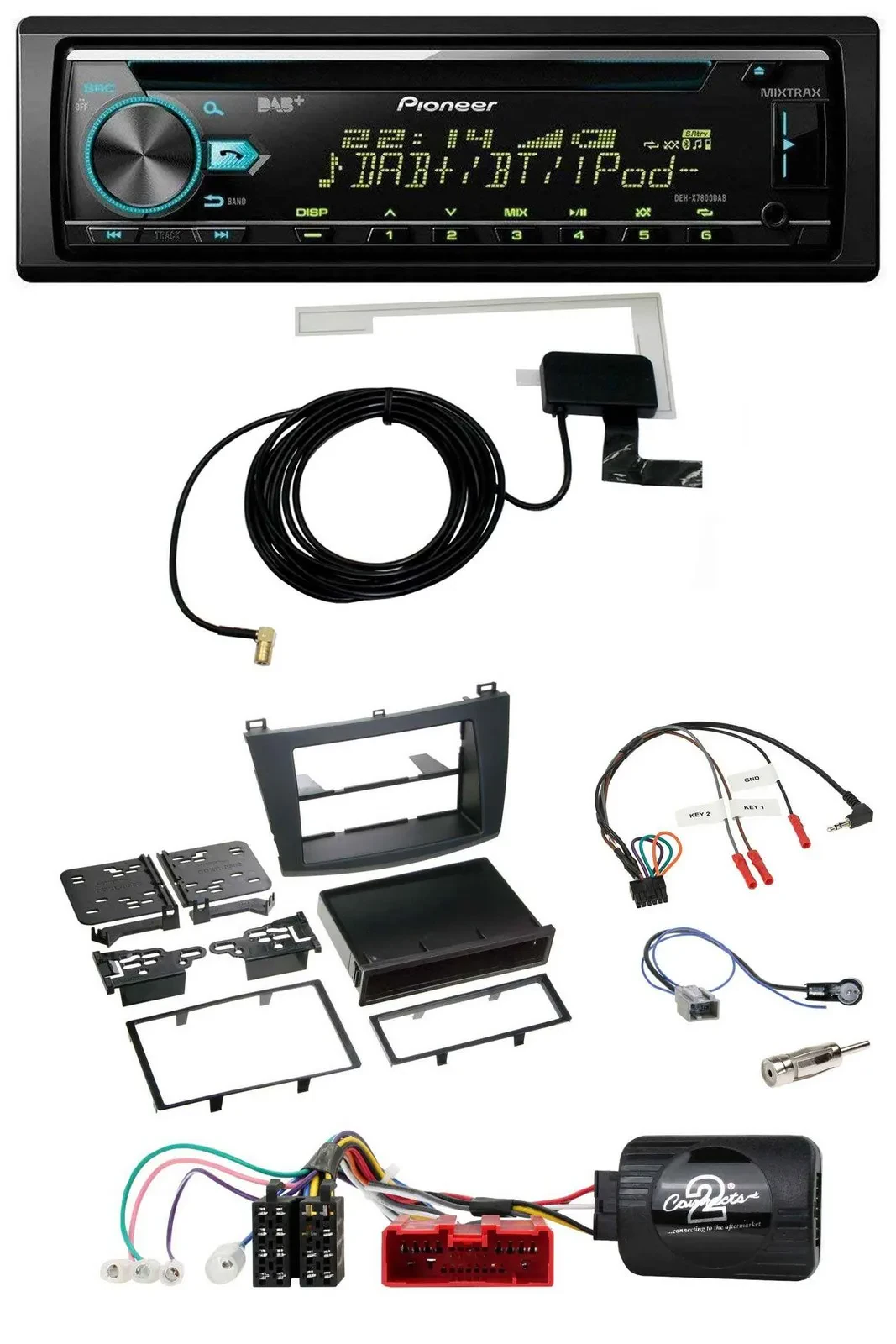 Автомагнитола для Mazda 3 2009–2013 Pioneer CD USB DAB MP3, поддержка кнопок на руле (аналог)