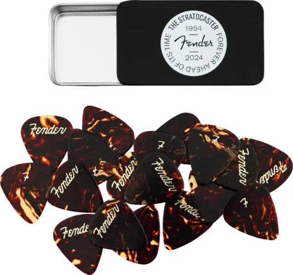 Genuine Fender 70th Anniversary Guitar Pick Tin, 12-pack, 019-8351-070