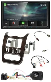Kenwood Bluetooth USB 2DIN Lenkrad TMC DAB Navigation für Dacia ab 12 dunkelbrau