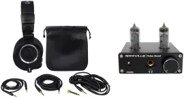 Студийные наушники Audio-Technica ATH-M50X, полноразмерные, с кейсом и ламповым усилителем для наушников (набор)