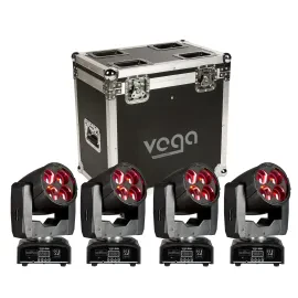 LightmaXX Vega OWL Tour, 4x10W LED Moving Heads, FX-Scanner, Tour Case