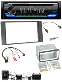 Автомагнитола для Ford Kuga (2008–2012) JVC Bluetooth, USB, DAB, CD, антрацит, совместима с кнопками на руле