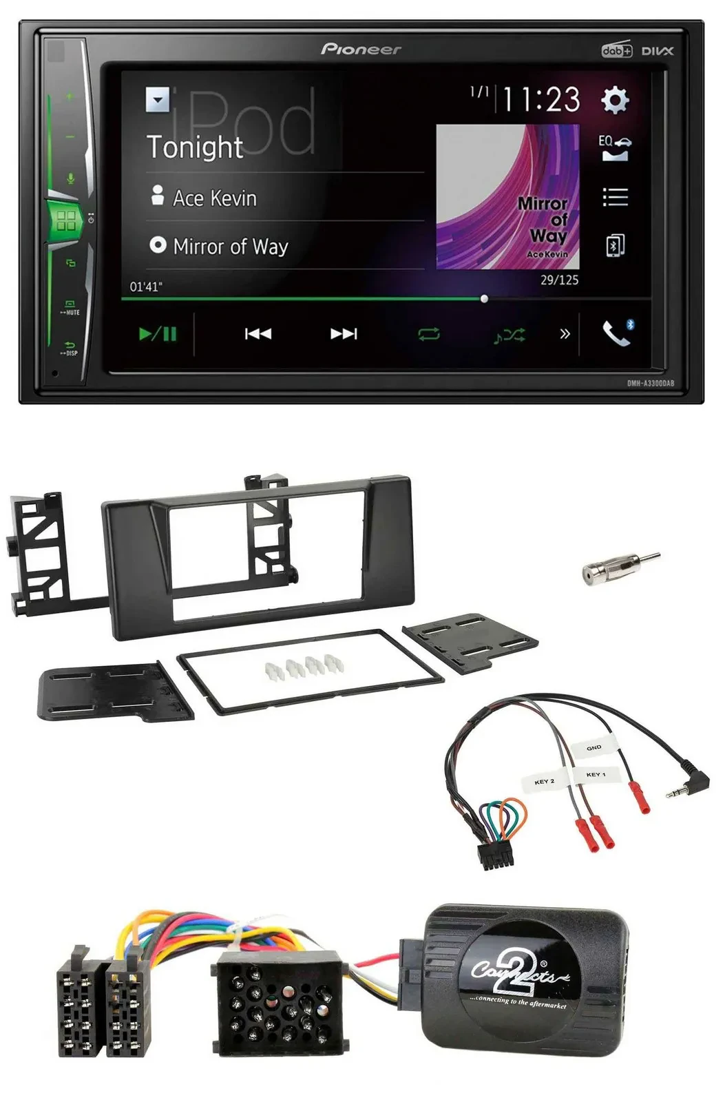 Pioneer 2DIN Lenkrad DAB USB Bluetooth Autoradio für BMW 5er E39 96-04 Aktivsyst
