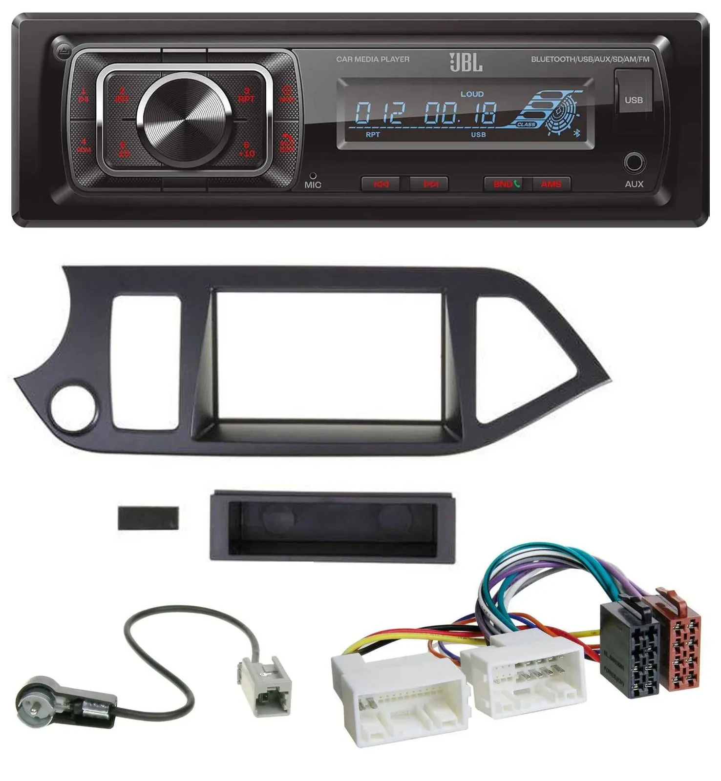 JBL SD AUX MP3 USB Bluetooth Autoradio für Kia Picanto ab 2011 Start-Stop