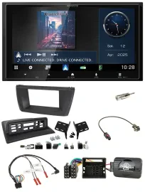 Kenwood Bluetooth 2DIN USB DAB Lenkrad Autoradio für BMW X3 E83 2004-2010 mittig