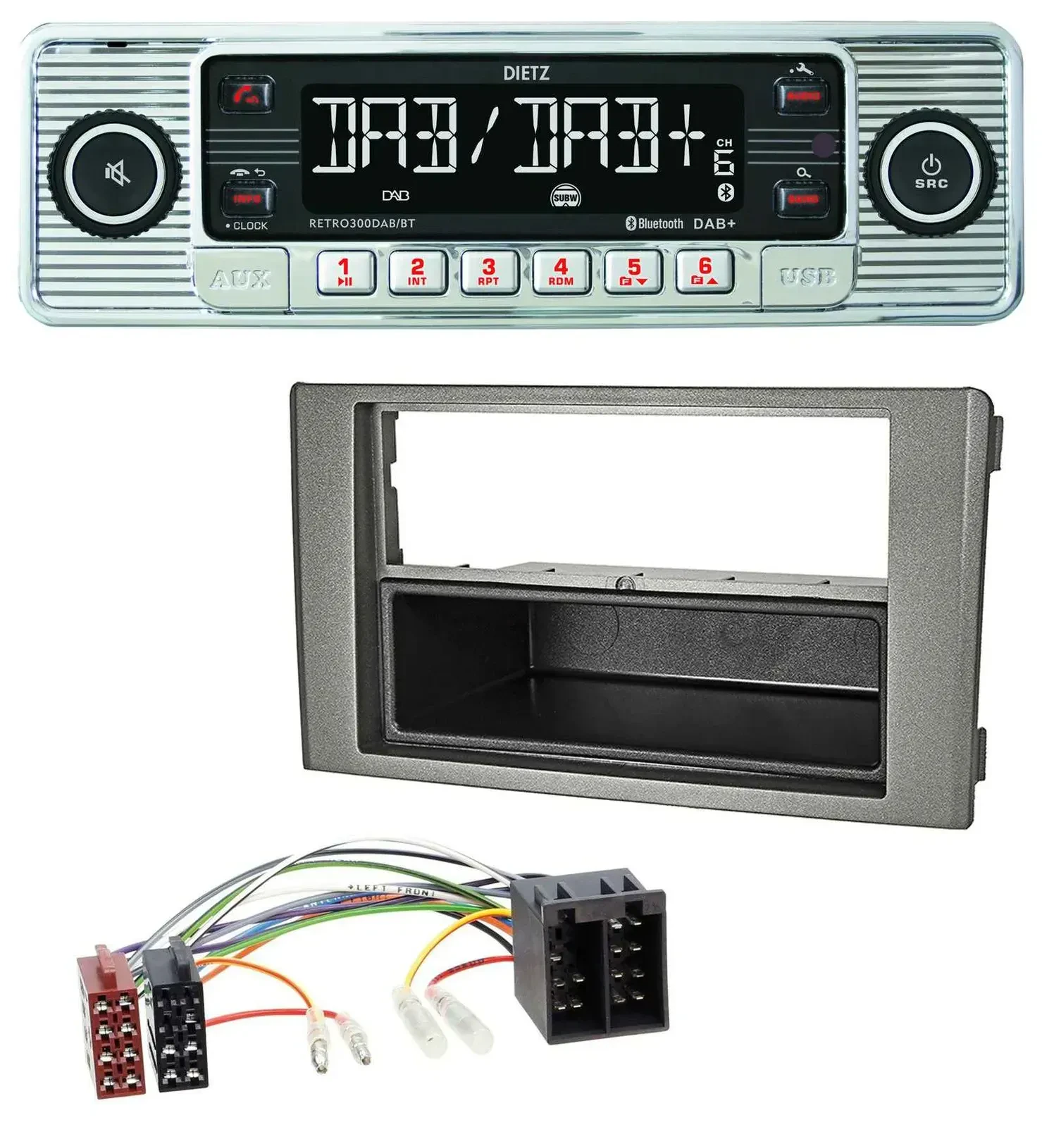 Автомагнитола для Iveco Daily (2006–2014) Dietz Bluetooth, DAB, USB, MP3, темно-серый