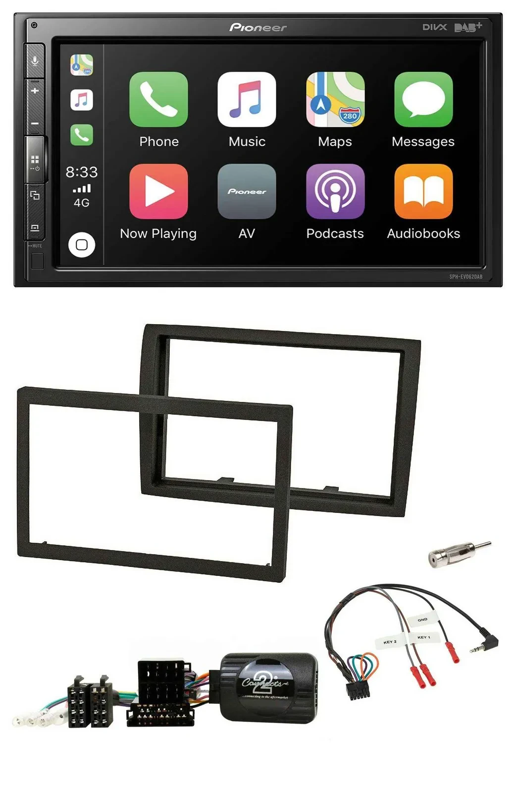 Автомагнитола для Fiat Ducato Pioneer 2DIN, DAB, Bluetooth, USB