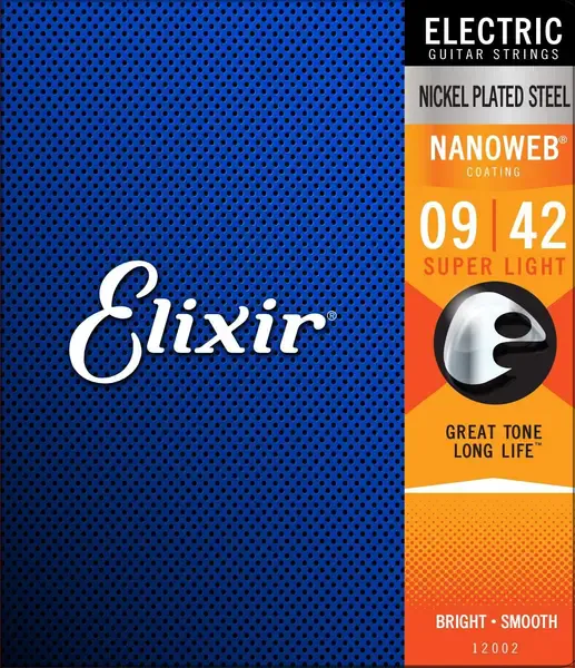 Струны для электрогитары Elixir 12002 Nanoweb 9-42