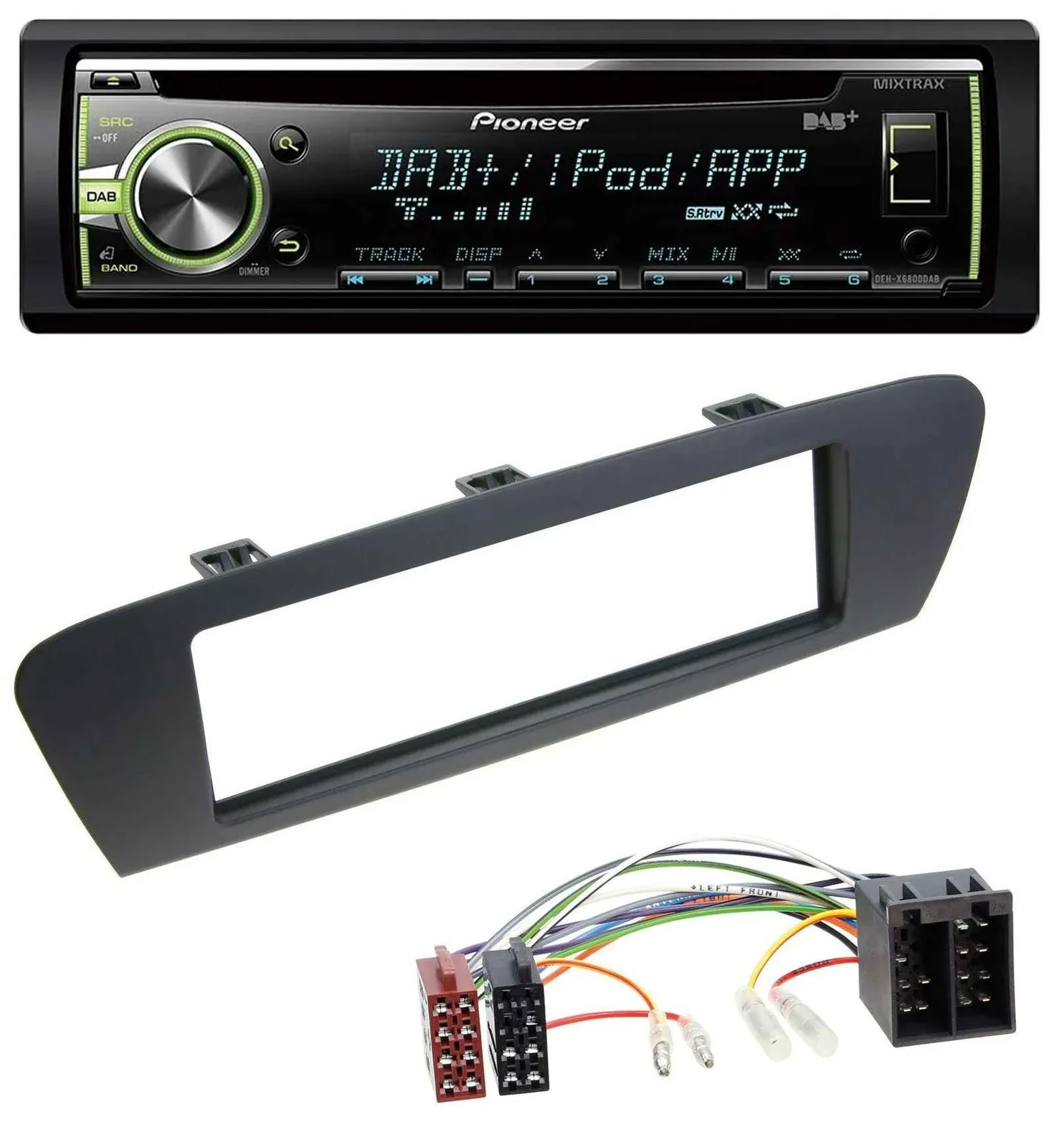 Pioneer DAB USB MP3 AUX CD Autoradio für Renault Scenic (ab 09) - braun
