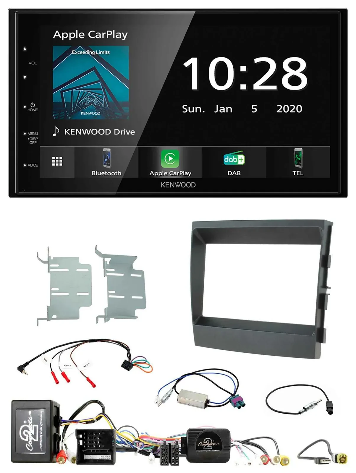 Kenwood Bluetooth Lenkrad DAB USB 2DIN Autoradio für Porsche Panamera MOST-Sound