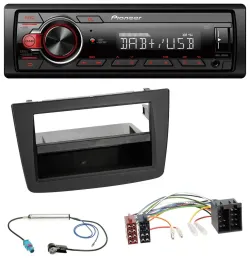 Pioneer MP3 1DIN DAB USB AUX Autoradio für Alfa Romeo Mito 955 08-14 ISO schwarz