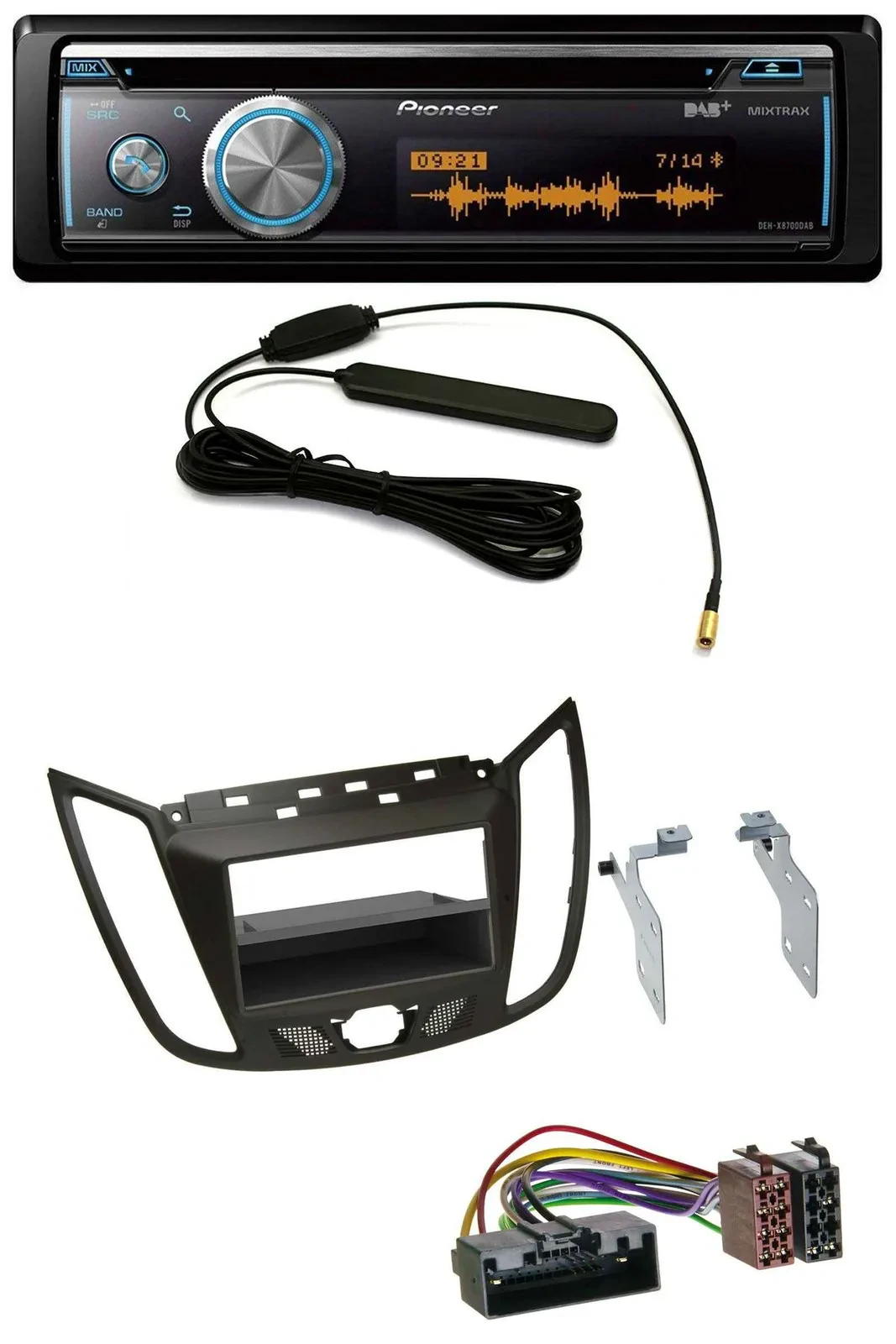 Автомагнитола Pioneer CD/USB/Bluetooth/DAB/MP3 для Ford C-Max/Kuga, темно-коричневая