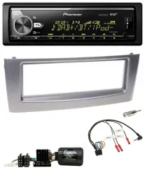 Pioneer Bluetooth USB DAB Lenkrad Autoradio für Fiat Grande Punto 2006-2010 grau