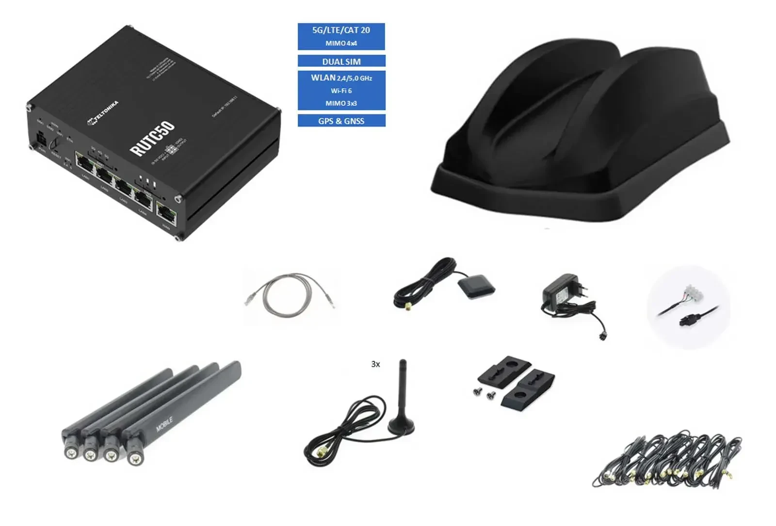 Teltonika 5G WLAN Router RUTC50 ANT815 schwarz TEL-RUTC50-815B