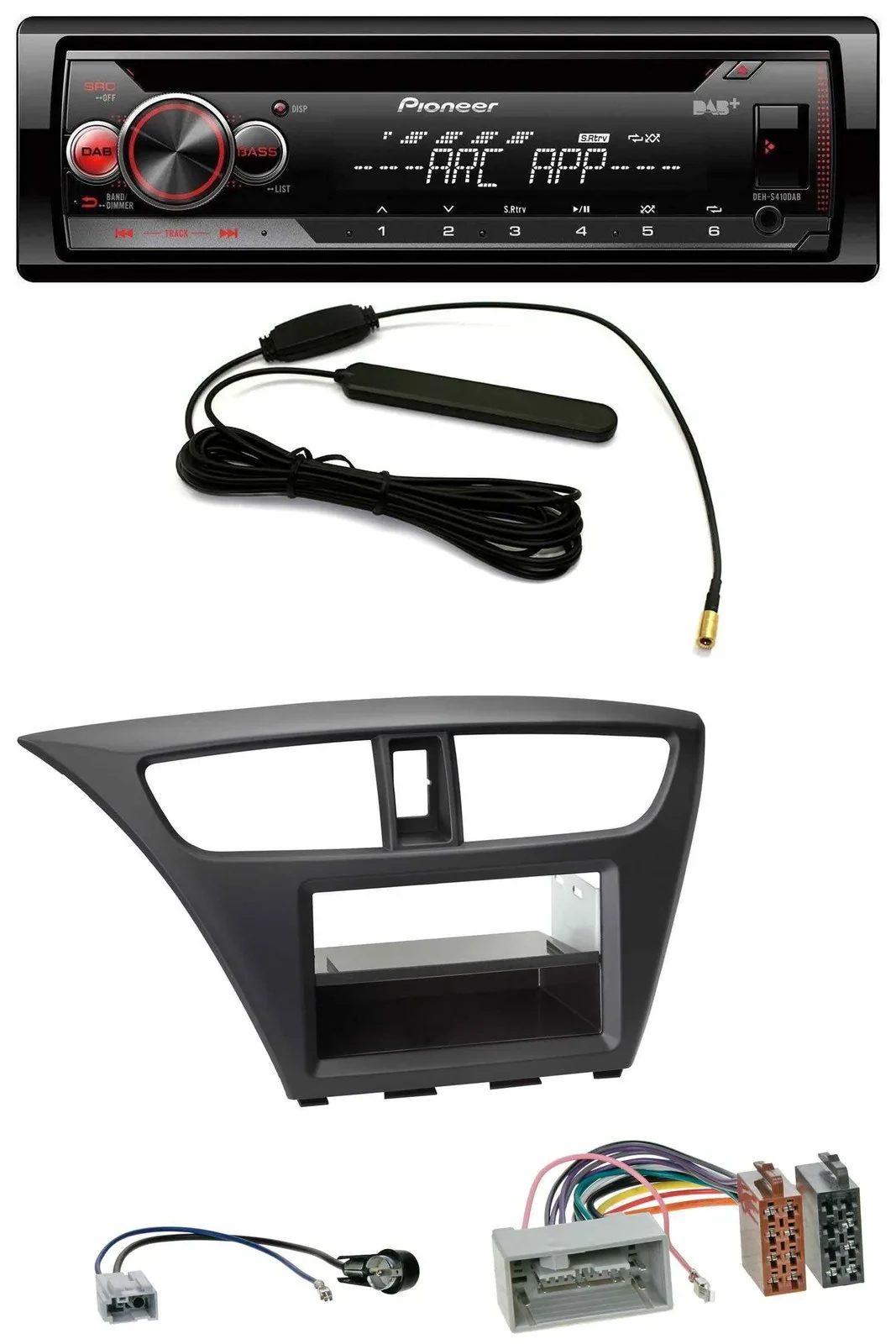 Pioneer CD USB AUX DAB MP3 Autoradio für Honda Civic (ab 2012)