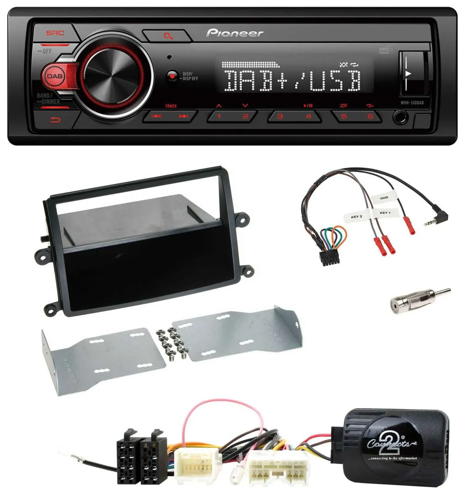 Pioneer MP3 1DIN DAB USB Lenkrad Autoradio für Mitsubishi L200 2006-2015