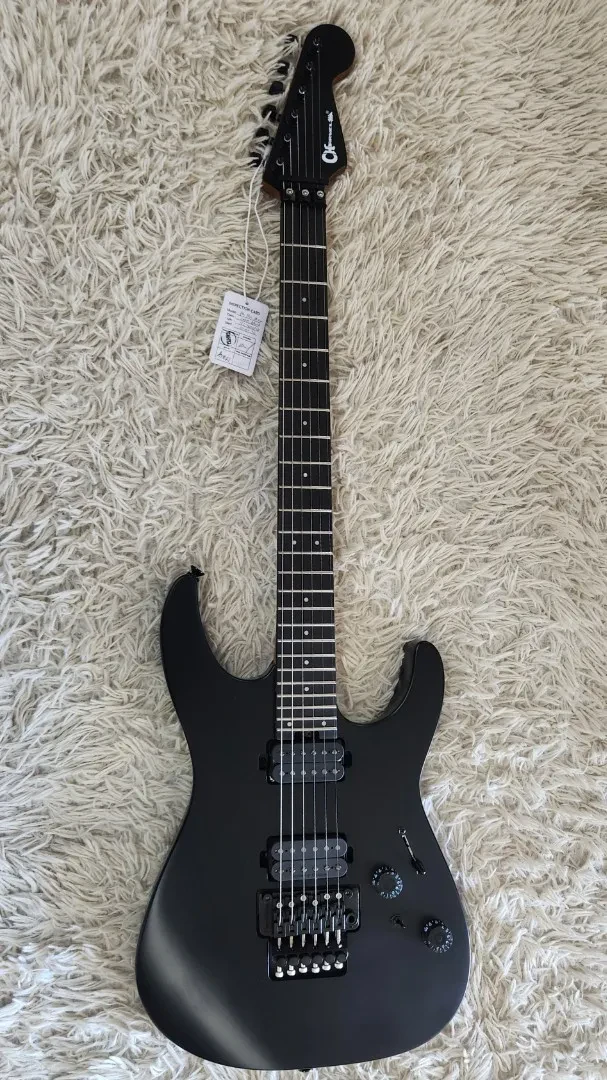 Charvel Pro-Mod Plus Dinky DK24 HH FR EB Electric Guitar, Satin Black w/Bag
