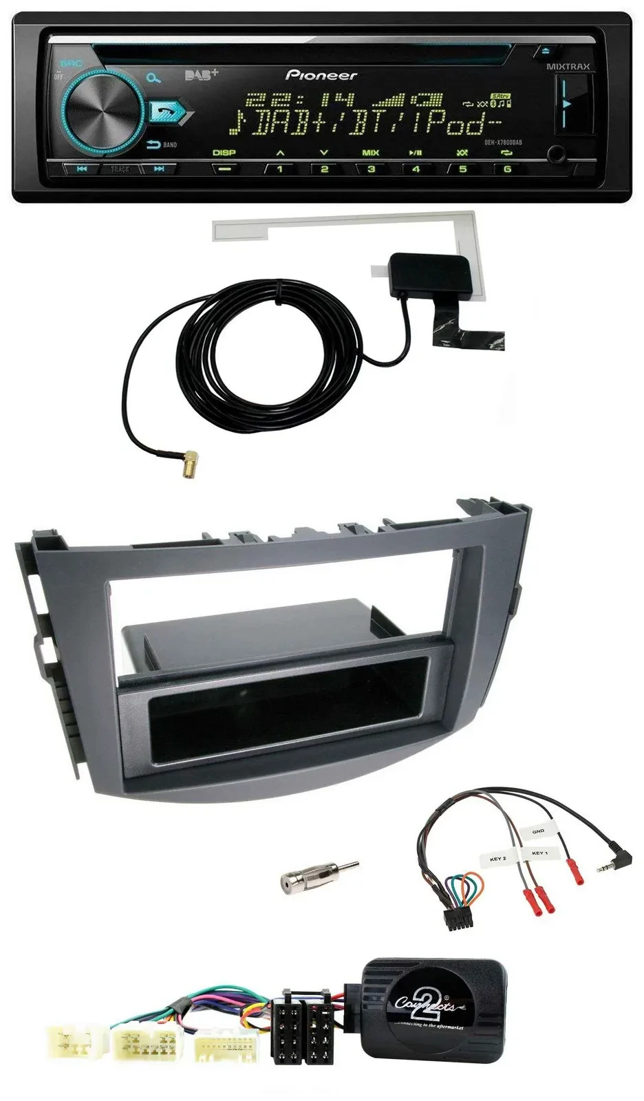 Автомагнитола для Toyota RAV4 2006–2011 Pioneer CD/MP3, USB, DAB, с поддержкой кнопок на руле