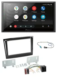Pioneer USB 2DIN DAB MP3 Bluetooth Autoradio für Fiat Doblo ab 15 piano schwarz