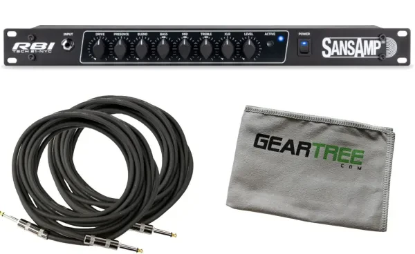 Tech 21 SansAmp RBI Rackmountable Bass Preamp Bundle w/Cables