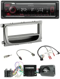 Автомагнитола Kenwood Bluetooth, USB, DAB для Ford Focus/Galaxy/C-Max с поддержкой управления на руле