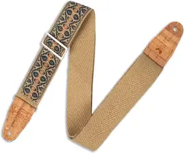 Ремень для гитары Levy's MH8P-007 2" Hemp Vegan Guitar Strap w/ Berry And Taupe Motif On Natural H