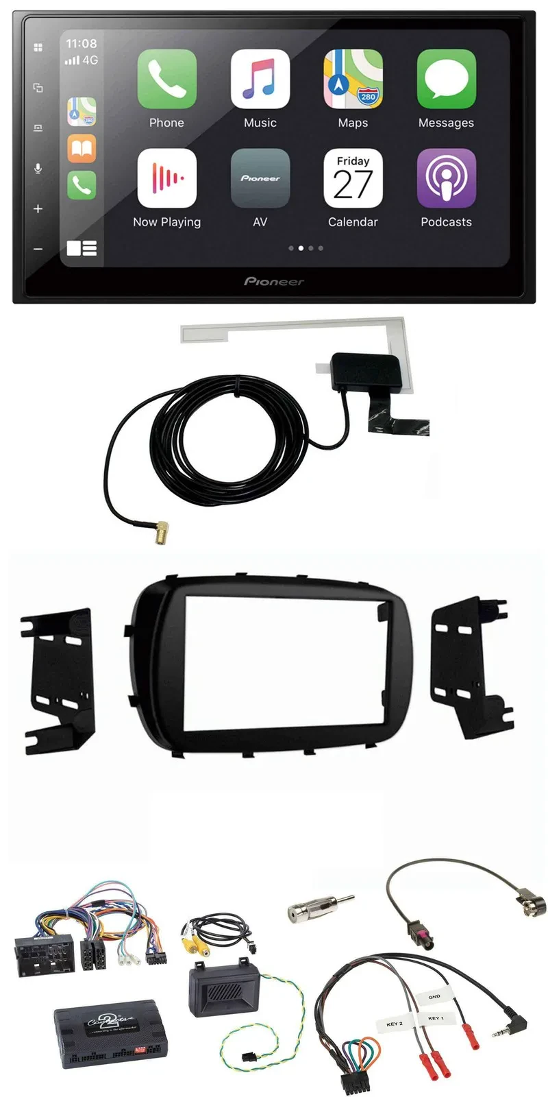 Автомагнитола для Fiat 500X (с 2014) Pioneer 2DIN Bluetooth DAB USB