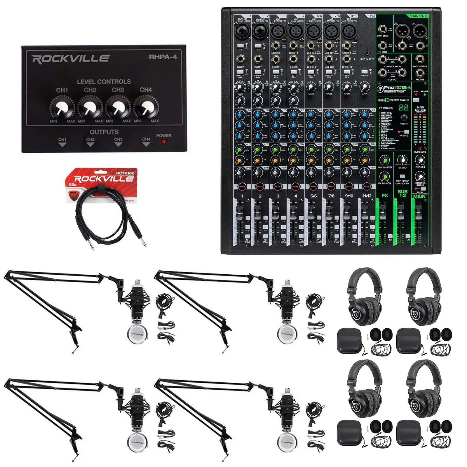 Комплект для подкастов Mackie ProFX12v3+(4) RCM03 BROAD 4