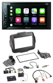 Автомагнитола для Jeep Renegade (с 2015) Pioneer 2DIN, USB, DVD, Bluetooth, DAB, управление с руля