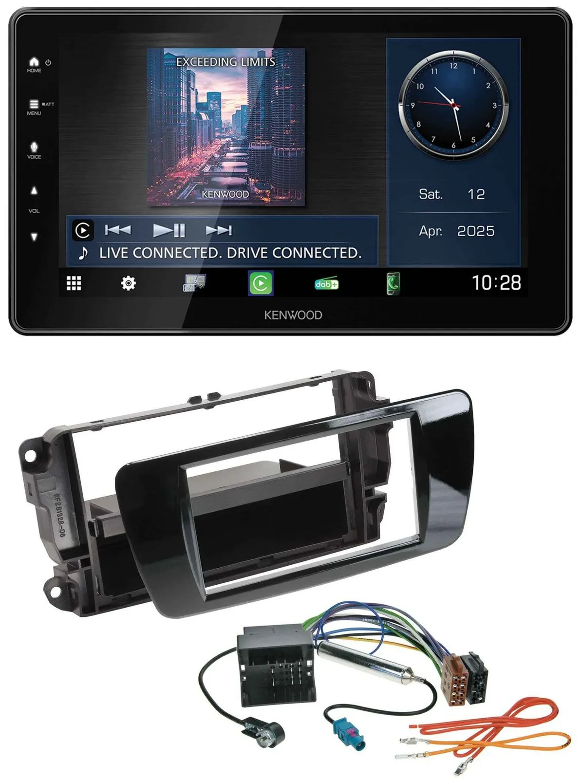 Kenwood MP3 Bluetooth USB DAB Autoradio für Seat Ibiza ab 08 Klavierlack schwarz