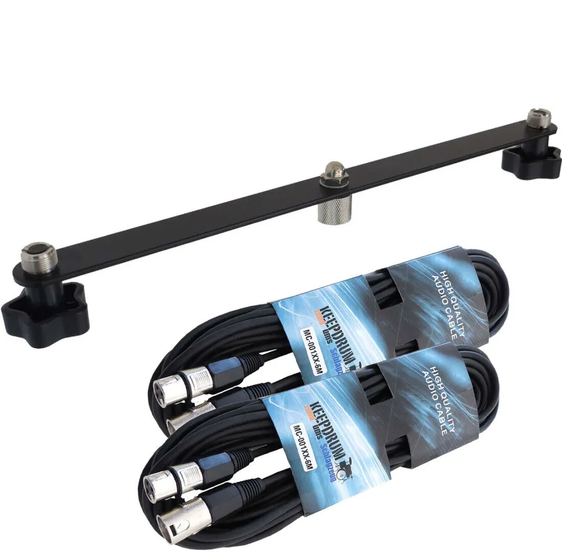 keepdrum STB01 Stereo Bar T-Bar + 2x Mikrofonkabel