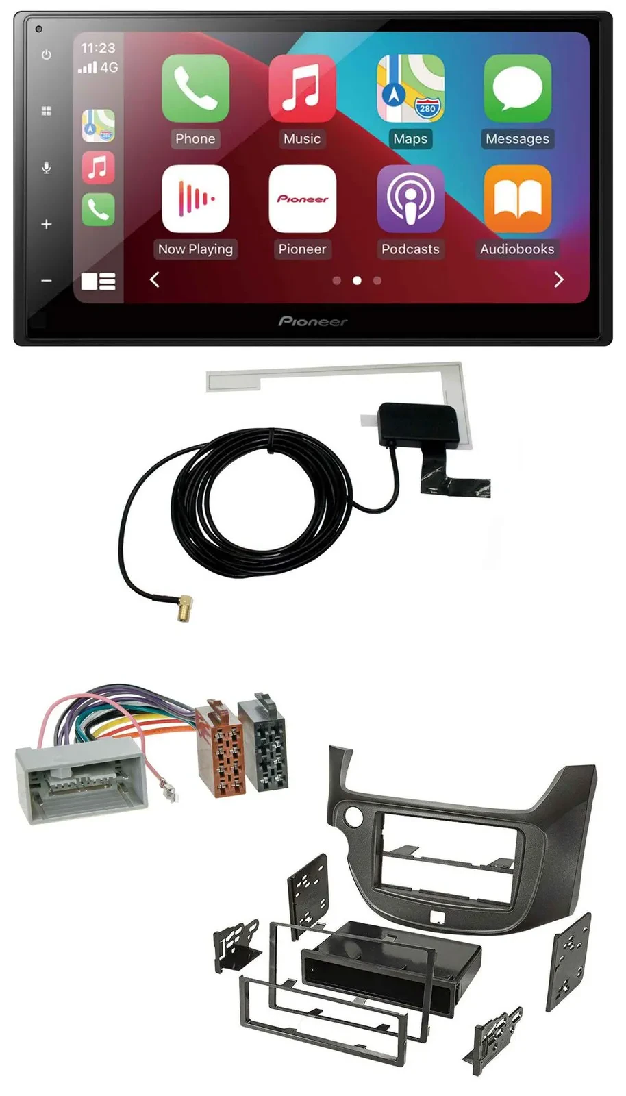 Автомагнитола Pioneer 2DIN, USB, Bluetooth, DAB, для Honda Jazz (с 2009), тёмно-серая