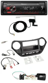 Автомагнитола для Hyundai i10 Pioneer 1DIN USB DAB MP3 черный с поддержкой управления на руле