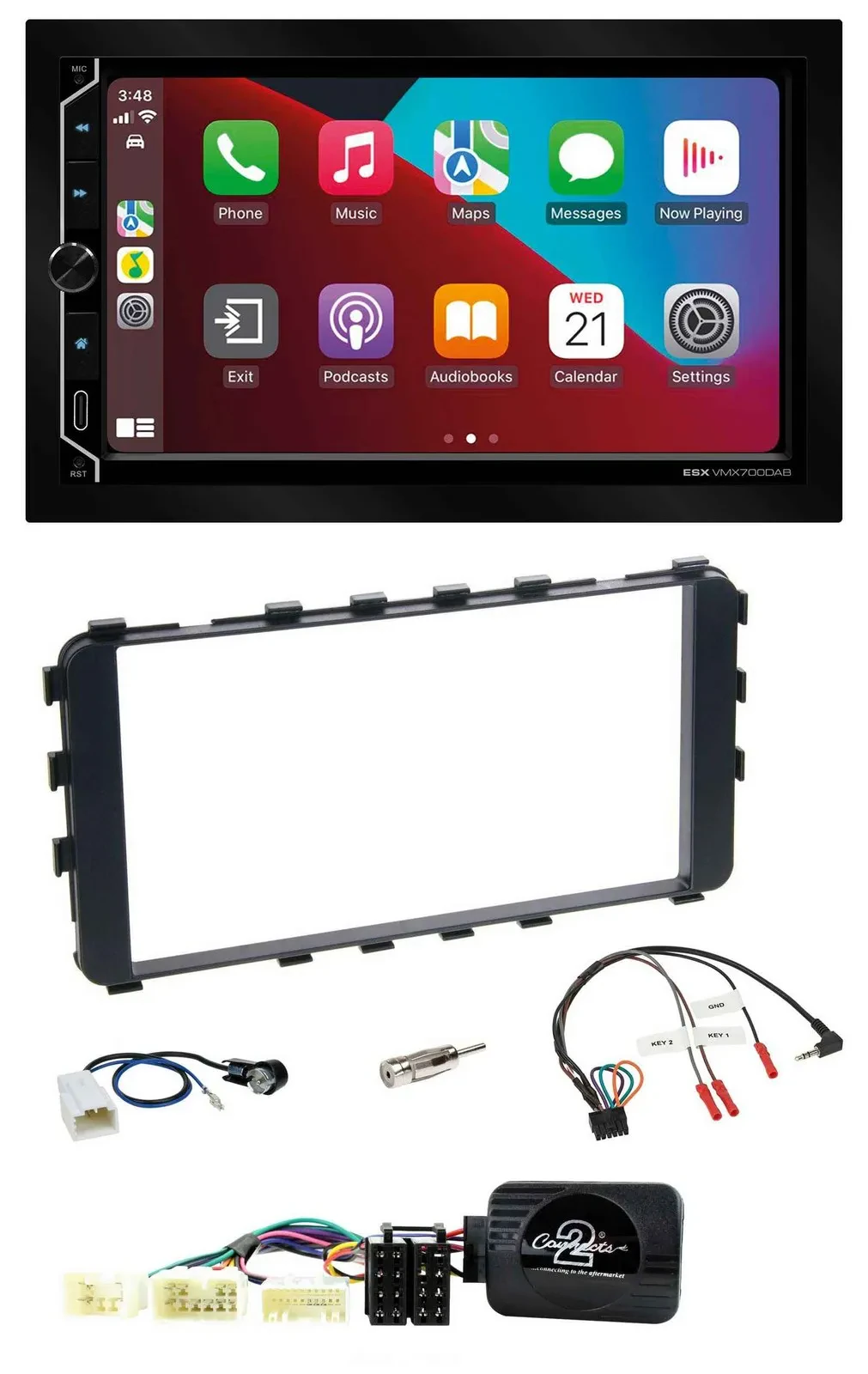 ESX 2DIN DAB USB Lenkrad Bluetooth Autoradio für Toyota Yaris 06-11 OEM-Navi