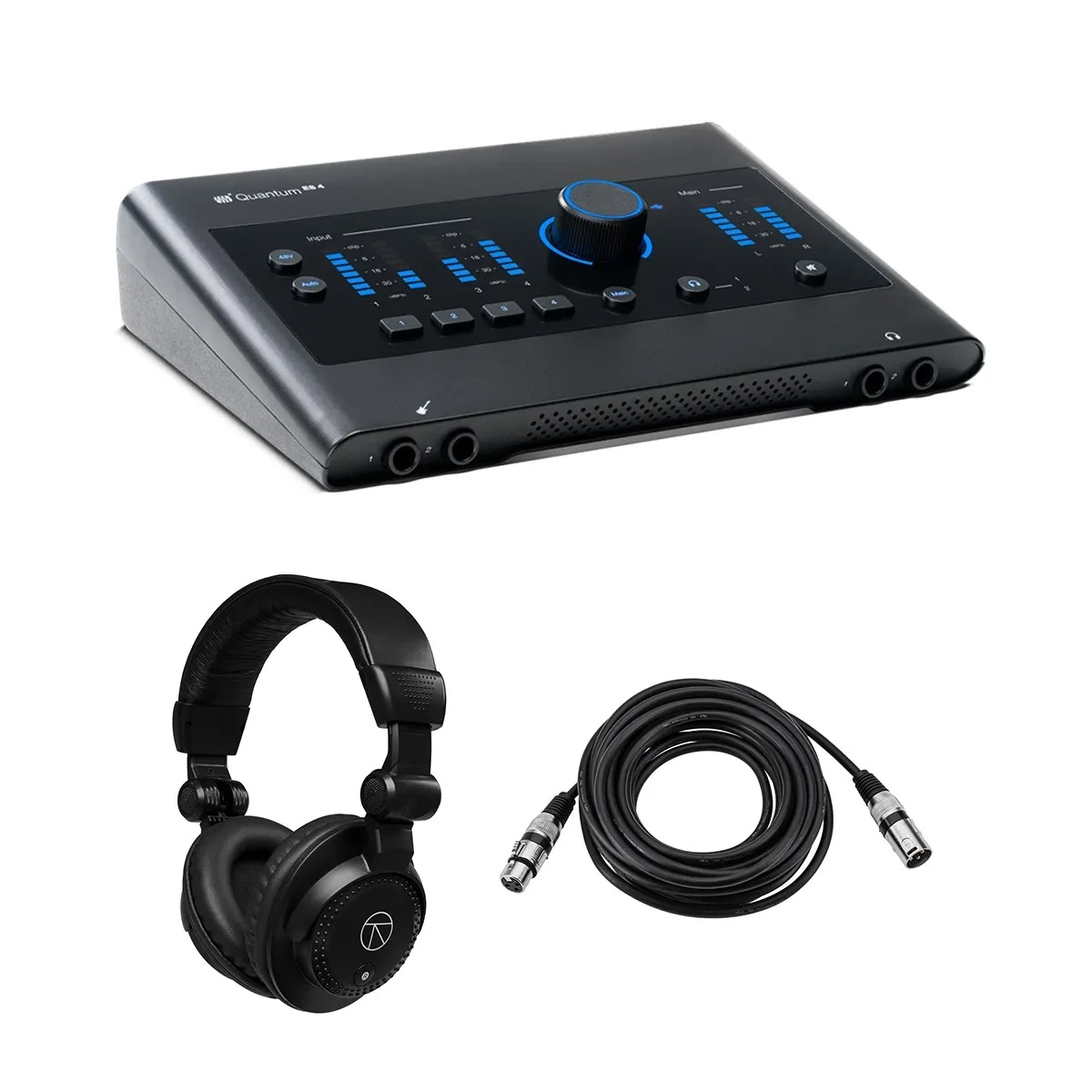PreSonus Quantum ES 4 4x4 24-Bit USB-C Audio Interface, Bundle with TAPH100 Moni