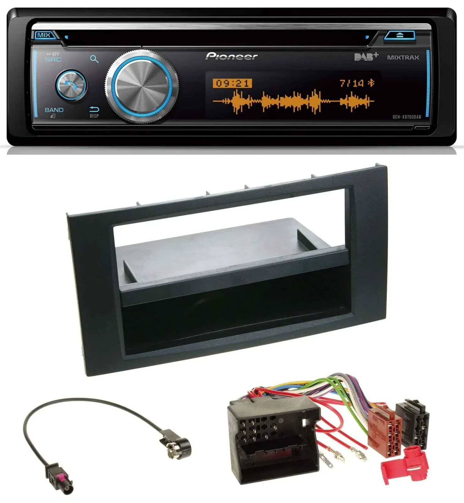 Pioneer MP3 DAB USB CD Bluetooth Autoradio für Ford Focus Fiesta 04-08 schwarz