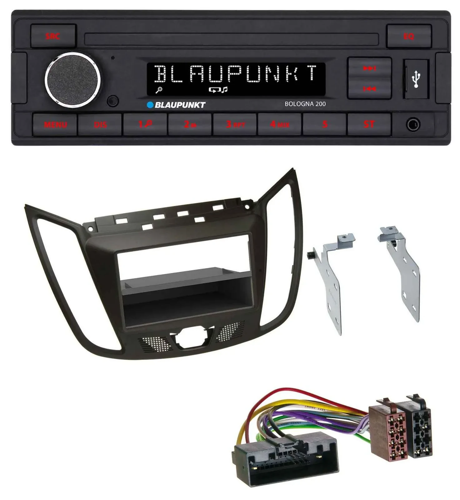 Blaupunkt MP3 AUX USB 1DIN Autoradio für Ford C-Max / Kuga - dunkelbraun
