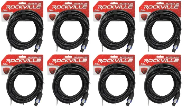 Спикерный кабель Rockville RCTS1425 Black 7.6 м (8 штук)