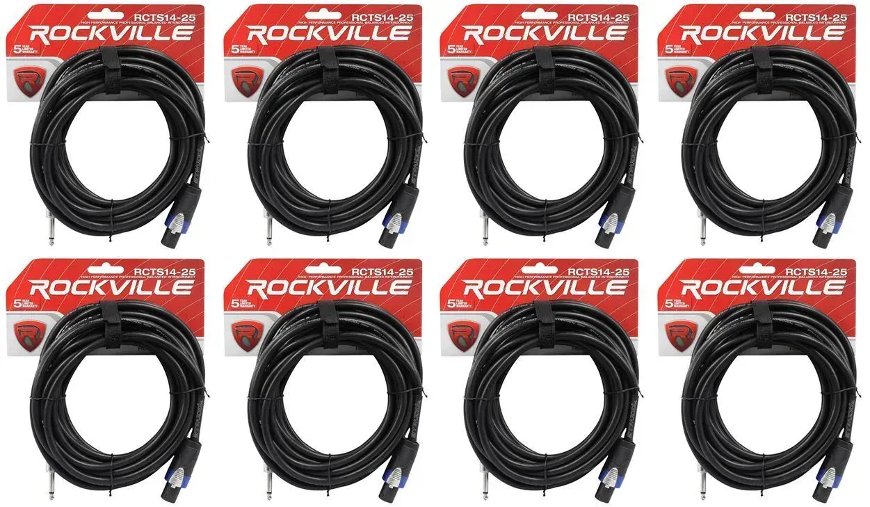Спикерный кабель Rockville RCTS1425 Black 7.6 м (8 штук)