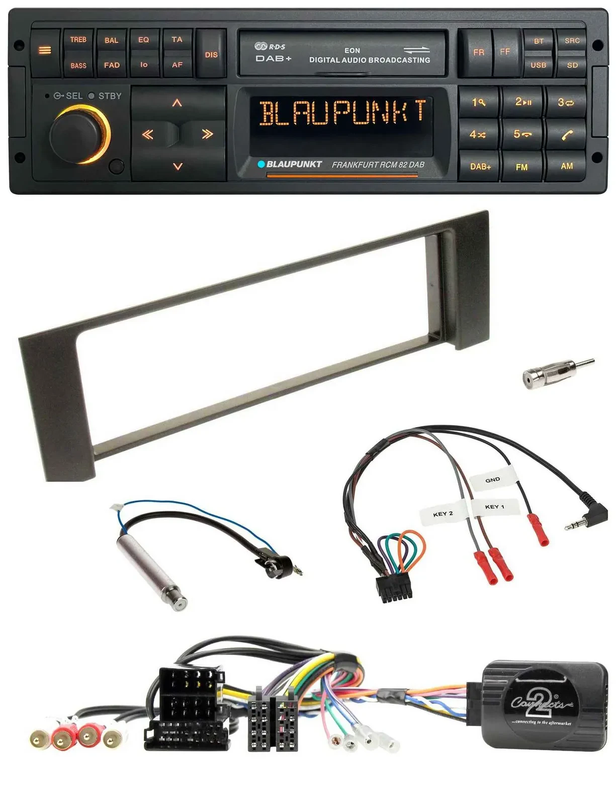 Blaupunkt USB DAB SD Lenkrad Bluetooth Autoradio für Audi A4 00-09 ISO Fakra tei