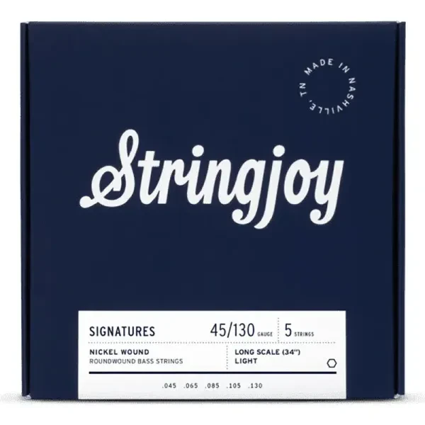 StringJoy 5-String Bass Light Gauge 45-130 Long Scale Nickel Wound Strings
