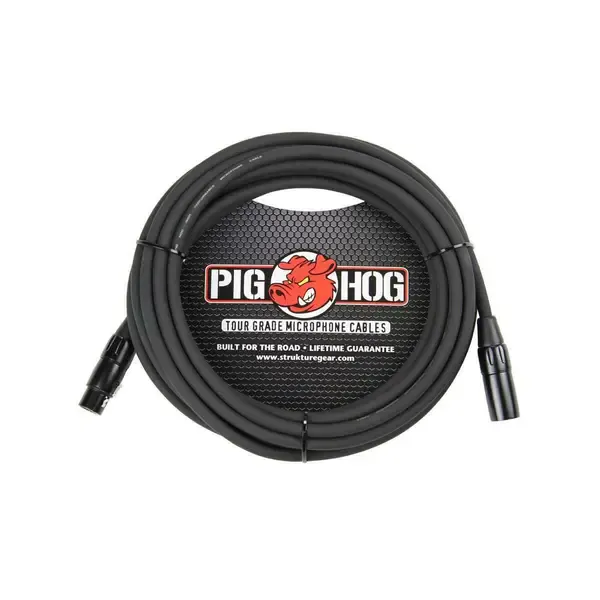 Микрофонный кабель Pig Hog 25' 8mm XLR Microphone Cable - 3 Pin XLR Male to 3 Pin XLR Female #PHM25