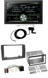 Автомагнитола Pioneer 2DIN CD/USB/MP3, Bluetooth, DAB для Fiat Idea (с 2005), серый
